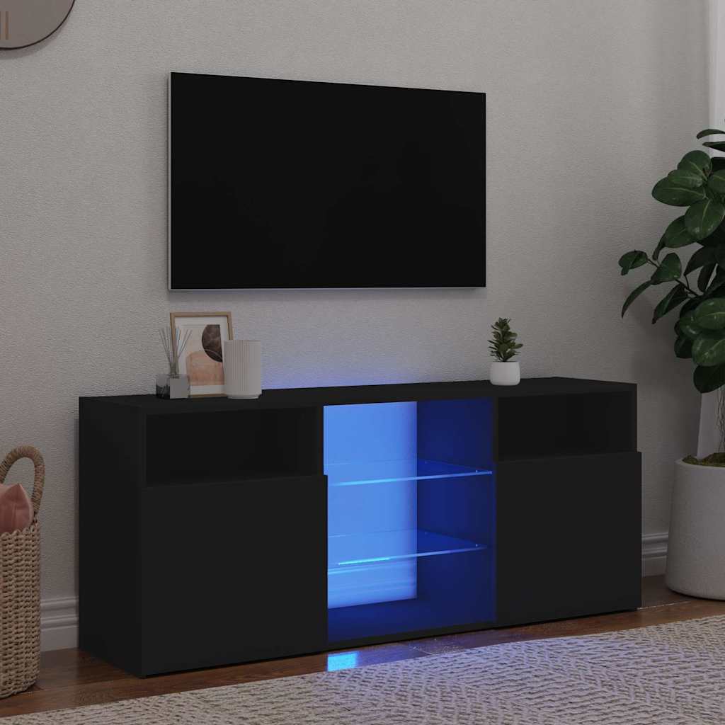 TV Cabinet with LED Lights Grey 120x30x50 cm