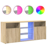 TV Cabinet with LED Lights Sonoma Oak 120x30x50 cm - Front View