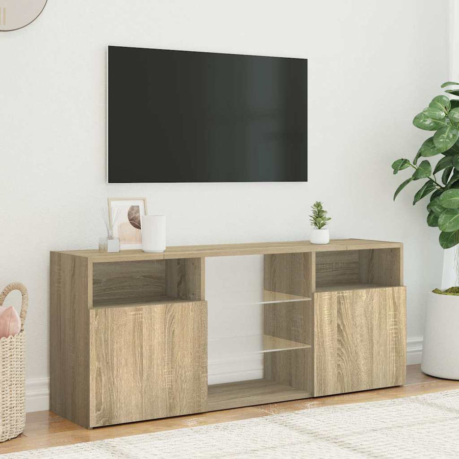 TV Cabinet with LED Lights Sonoma Oak 120x30x50 cm