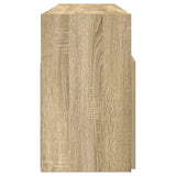 TV Cabinet with LED Lights Sonoma Oak 120x30x50 cm - Low Angle