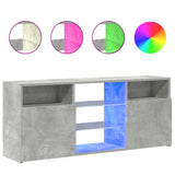 TV Cabinet with LED Lights Concrete Grey 120x30x50 cm - Front View