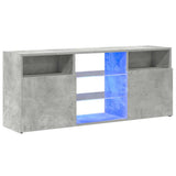TV Cabinet with LED Lights Concrete Grey 120x30x50 cm - Side View