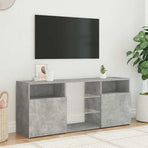 TV Cabinet with LED Lights Concrete Grey 120x30x50 cm