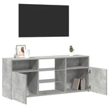 TV Cabinet with LED Lights Concrete Grey 120x30x50 cm - 45-Degree Angle
