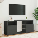 TV Cabinet with LED Lights High Gloss Grey 120x30x50 cm - Top-Down View