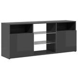 TV Cabinet with LED Lights High Gloss Grey 120x30x50 cm - Rear View
