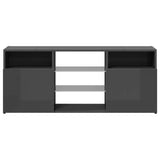 TV Cabinet with LED Lights High Gloss Grey 120x30x50 cm - Close-Up Angle