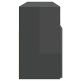 TV Cabinet with LED Lights High Gloss Grey 120x30x50 cm - Low Angle