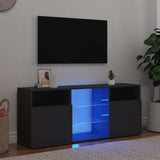 TV Cabinet with LED Lights High Gloss Grey 120x30x50 cm
