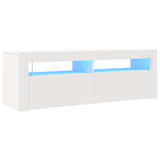 TV Cabinet with LED Lights White 120x35x40 cm - Front View