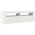 TV Cabinet with LED Lights White 120x35x40 cm