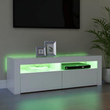 TV Cabinet with LED Lights White 120x35x40 cm - Rear View