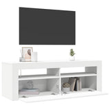 TV Cabinet with LED Lights White 120x35x40 cm - Close-Up Angle