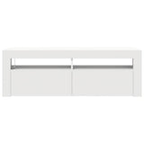 TV Cabinet with LED Lights White 120x35x40 cm