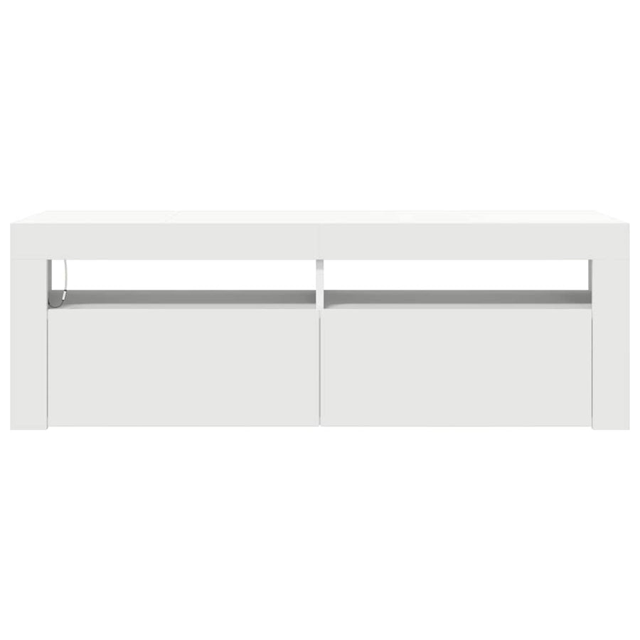TV Cabinet with LED Lights White 120x35x40 cm