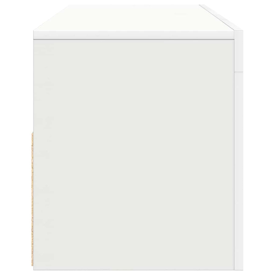 TV Cabinet with LED Lights White 120x35x40 cm