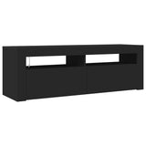 TV Cabinet with LED Lights Black 120x35x40 cm - Side View