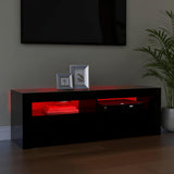 TV Cabinet with LED Lights Black 120x35x40 cm - 45-Degree Angle