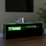 TV Cabinet with LED Lights Black 120x35x40 cm - Rear View