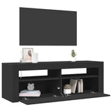 TV Cabinet with LED Lights Black 120x35x40 cm