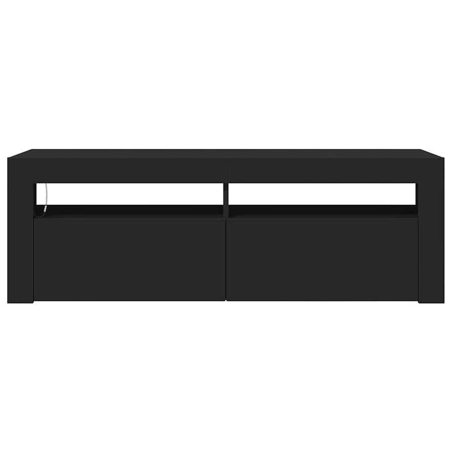 TV Cabinet with LED Lights Black 120x35x40 cm