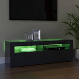 TV Cabinet with LED Lights Grey 120x35x40 cm - Rear View