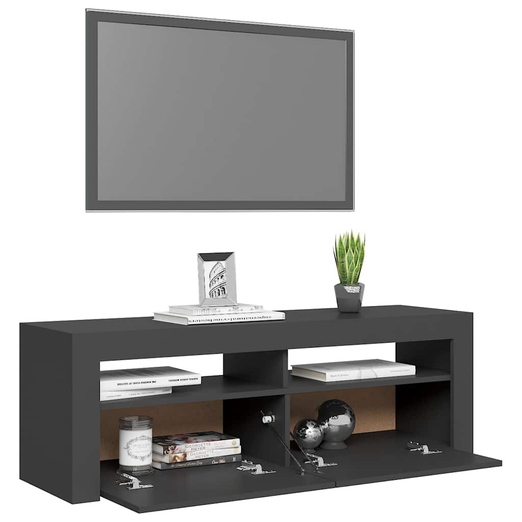 TV Cabinet with LED Lights Grey 120x35x40 cm