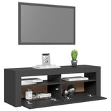 TV Cabinet with LED Lights Grey 120x35x40 cm - Close-Up Angle