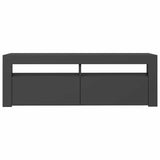 TV Cabinet with LED Lights Grey 120x35x40 cm - Low Angle
