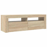 TV Cabinet with LED Lights Sonoma Oak 120x35x40 cm - Side View