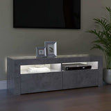 TV Cabinet with LED Lights Concrete Grey 120x35x40 cm - Top-Down View