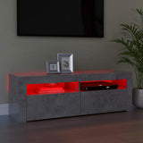 TV Cabinet with LED Lights Concrete Grey 120x35x40 cm - 45-Degree Angle
