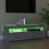 TV Cabinet with LED Lights Concrete Grey 120x35x40 cm - Rear View