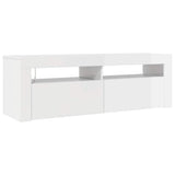TV Cabinet with LED Lights High Gloss White 120x35x40 cm