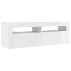 TV Cabinet with LED Lights High Gloss White 120x35x40 cm