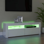 TV Cabinet with LED Lights High Gloss White 120x35x40 cm