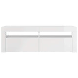 TV Cabinet with LED Lights High Gloss White 120x35x40 cm