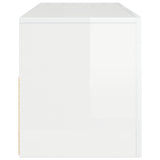 TV Cabinet with LED Lights High Gloss White 120x35x40 cm
