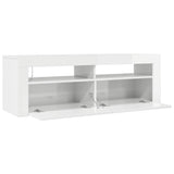TV Cabinet with LED Lights High Gloss White 120x35x40 cm
