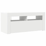 TV Cabinet with LED Lights White 90x35x40 cm