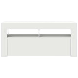 TV Cabinet with LED Lights White 90x35x40 cm
