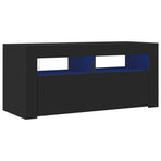 TV Cabinet with LED Lights Black 90x35x40 cm