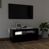 TV Cabinet with LED Lights Black 90x35x40 cm