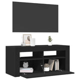 TV Cabinet with LED Lights Black 90x35x40 cm