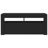 TV Cabinet with LED Lights Black 90x35x40 cm