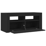TV Cabinet with LED Lights Black 90x35x40 cm - Extra Image