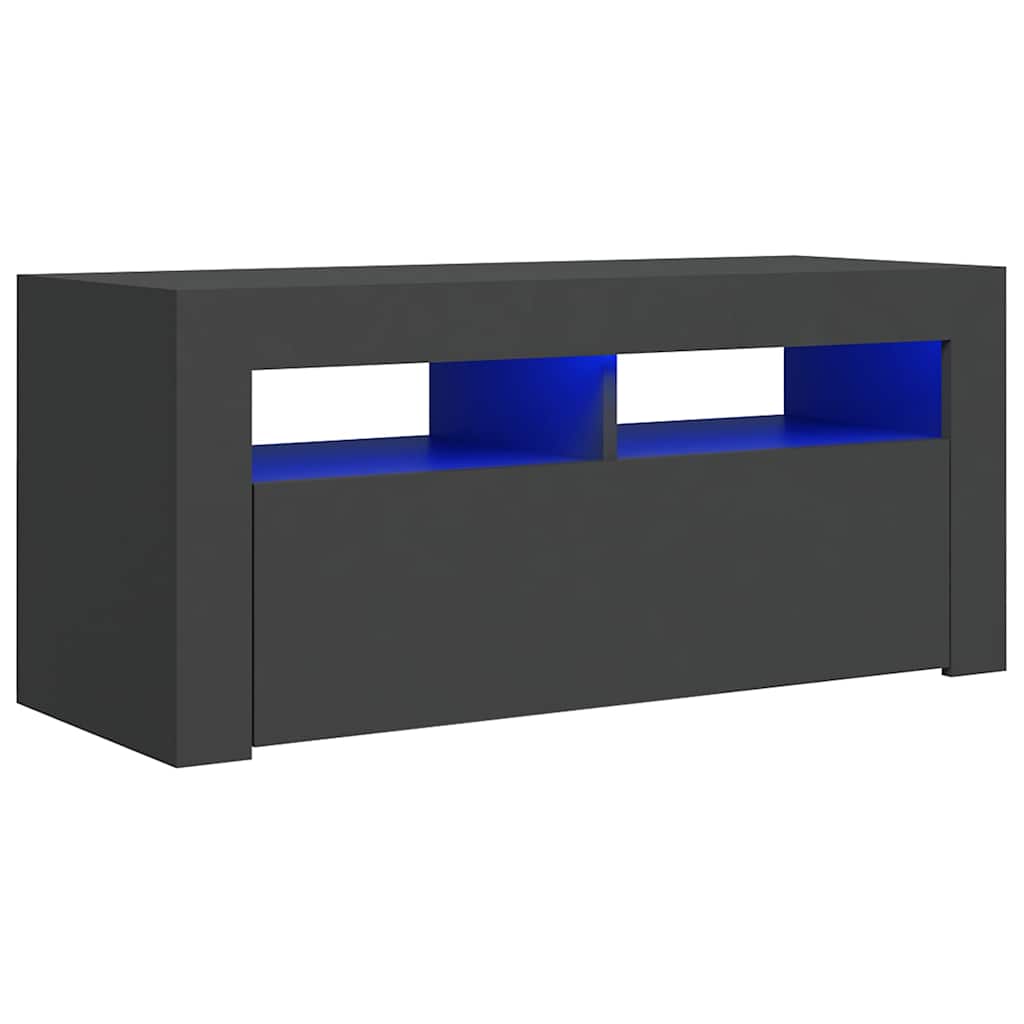 TV Cabinet with LED Lights Grey 90x35x40 cm