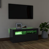 TV Cabinet with LED Lights Grey 90x35x40 cm