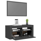TV Cabinet with LED Lights Grey 90x35x40 cm