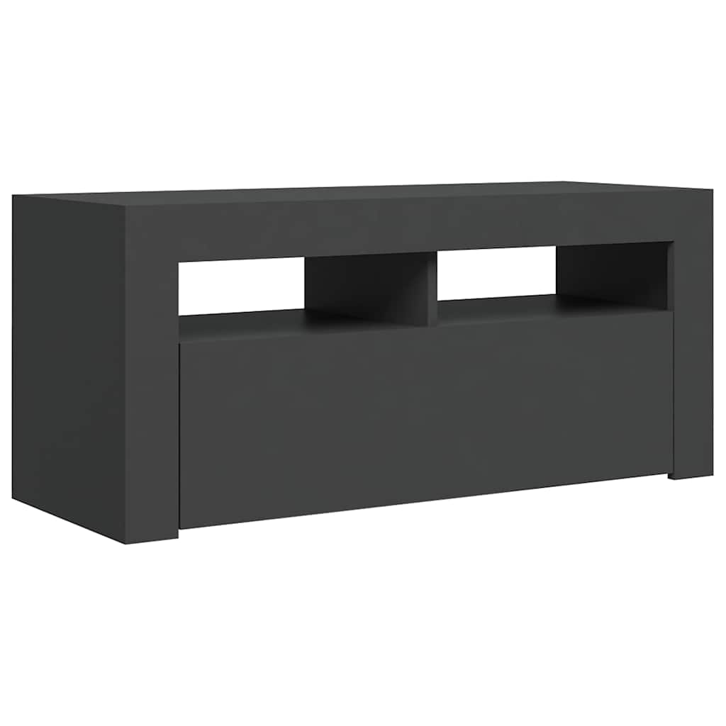 TV Cabinet with LED Lights Grey 90x35x40 cm